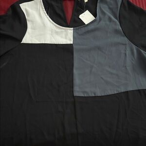 Pleione Monochrome Colorblock Blouse